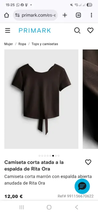 Camiseta corta Rita Ora marrón