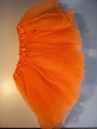Falda corta tul naranja niñas