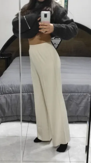 Pantaloni eleganti donna beige