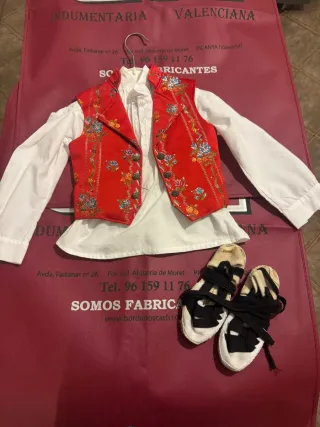 Traje Fallero Niños Rojo Bordado