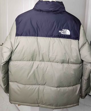 Chaqueta The North Face verde y morada