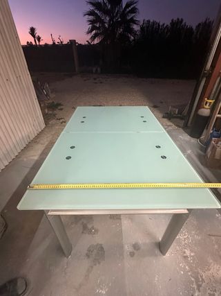Mesa de comedor extensible cristal