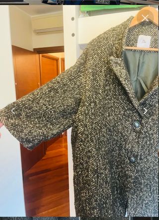 Cappotto a spighe marrone