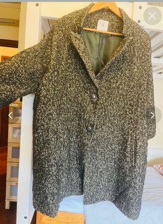 Cappotto a spighe marrone