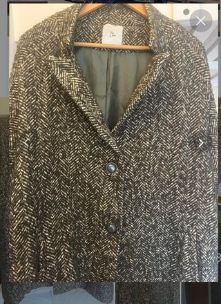 Cappotto a spighe marrone