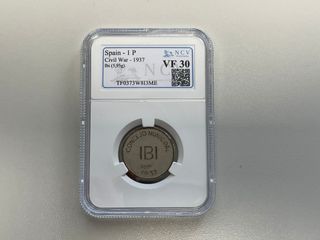 1 peseta IBI 1937. Escasa. Guerra Civil