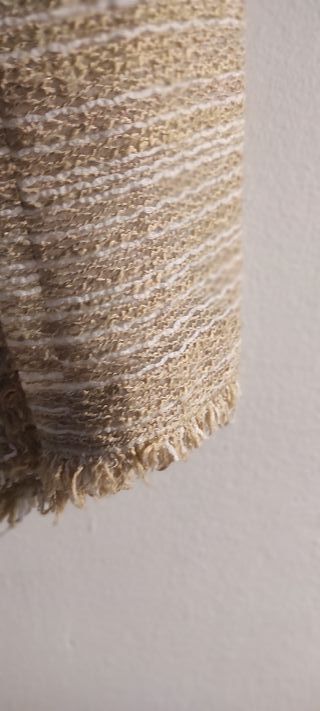 Chaqueta Purificación García Beige y Oro