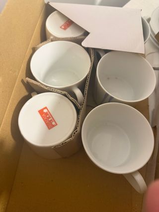 Juego 6 Tazas Café Porcelana