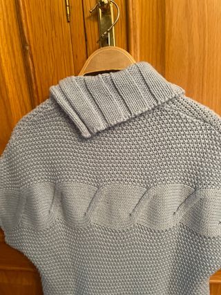 Jersey/vestido corto punto azul cuello