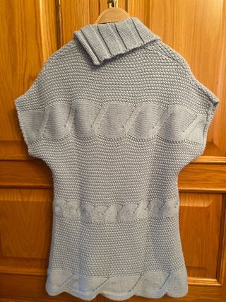 Jersey/vestido corto punto azul cuello