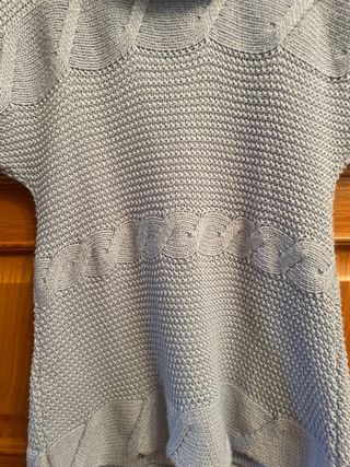 Jersey/vestido corto punto azul cuello