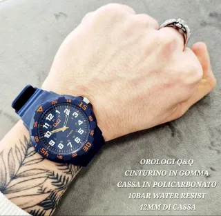 Orologio Q&Q Cinturino Gomma Blu