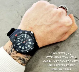 Orologio Q&Q Cinturino Gomma Blu