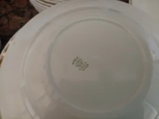 Vajilla Vintage Porcelana con Líneas Oro