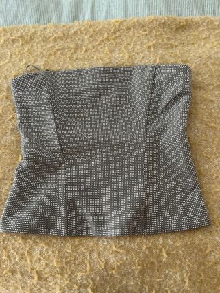 Top palabra de honor Zara strass