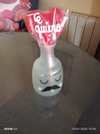 Jarrón para regalo con Piruleta Corazón