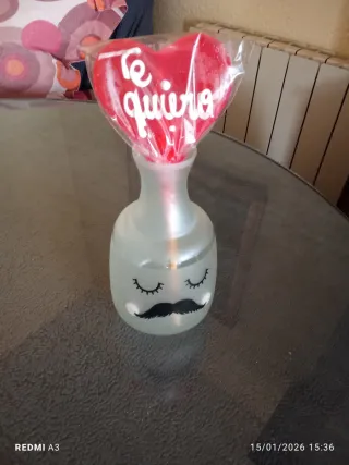 Jarrón para regalo con Piruleta Corazón