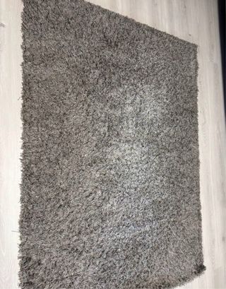 Mueble salón negro y plata con vitrina