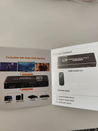 Conmutador HDMI 3x1 4K 120Hz HDR 10