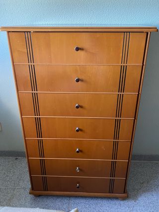 Cómoda de madera 7 cajones