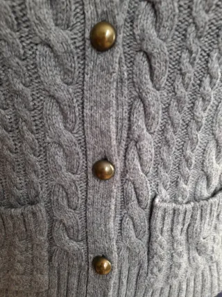Cardigan Zara punto ochos gris