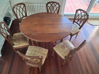 Mesa comedor y 6 sillas madera