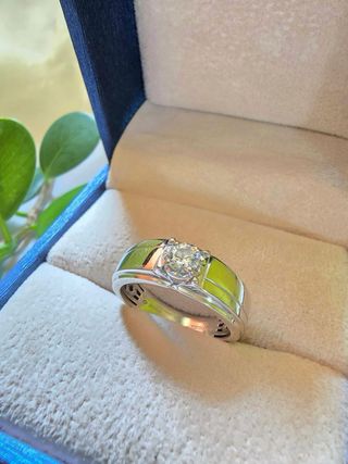 Anillo Oro Blanco Diamante GIA 0.30ct VS1 3ex