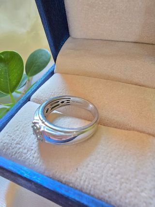 Anillo Oro Blanco Diamante GIA 0.30ct VS1 3ex