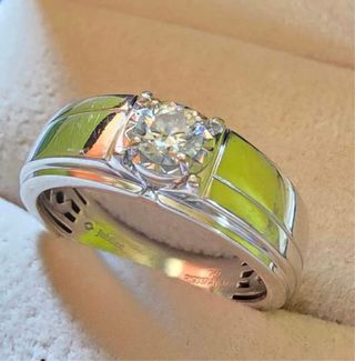 Anillo Oro Blanco Diamante GIA 0.30ct VS1 3ex