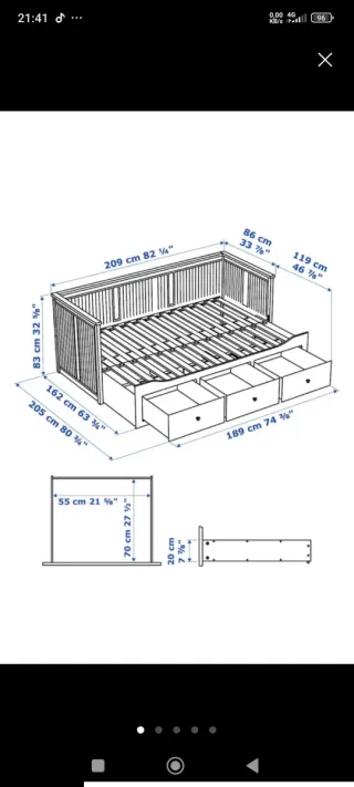 Cama nido Ikea con cajones