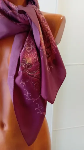 Fular vintage Paisley Rosa y Morado.