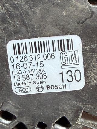 Alternador Opel Astra K 1.4 (2016)