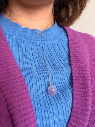 Collar delicado amatista natural flor