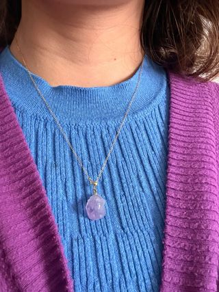 Collar delicado amatista natural flor