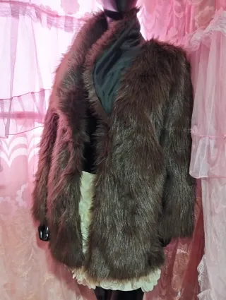 Abrigo pelo sintético tipo visón premium