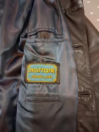Chaqueta de piel Marrone hombre