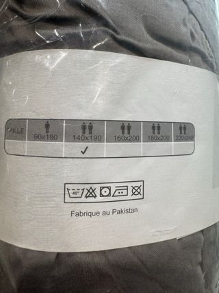 Sábana bajera 140x190cm 100% Algodón Gris