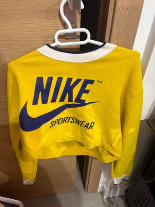 Sudadera Nike corta amarilla talla S