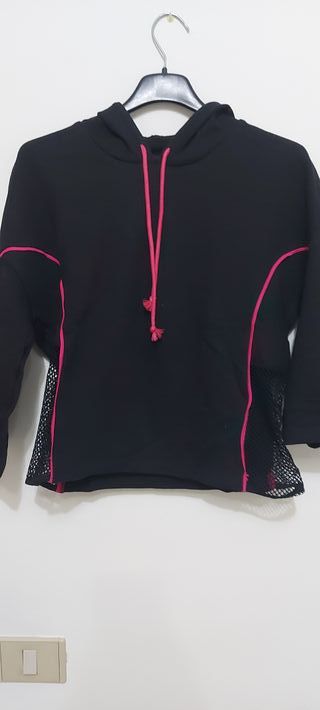 Completo palestra/corsa nero e fucsia