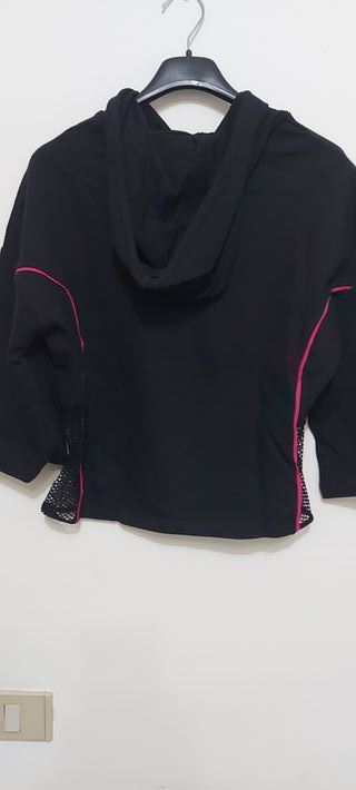 Completo palestra/corsa nero e fucsia