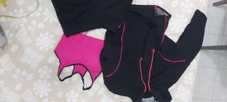 Completo palestra/corsa nero e fucsia