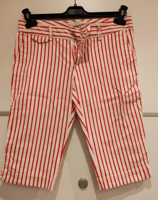 Pinocchietto Zara righe bianche rosse S