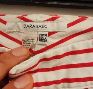 Pinocchietto Zara righe bianche rosse S