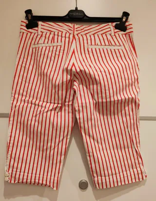 Pinocchietto Zara righe bianche rosse S