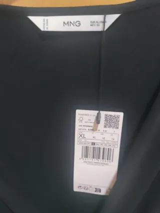 Vestido Negro Mango Talla XL con etiqueta