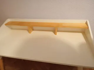 Escritorio blanco y madera.100x52x83