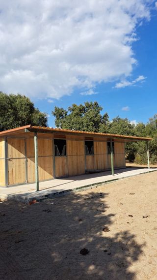 Box para caballos de madera y metal