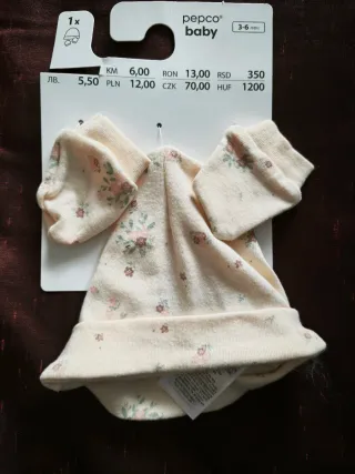 Cappellino e guanti neonata Pepco