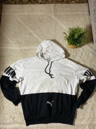 Sudadera Puma Blanca y Negra Talla S