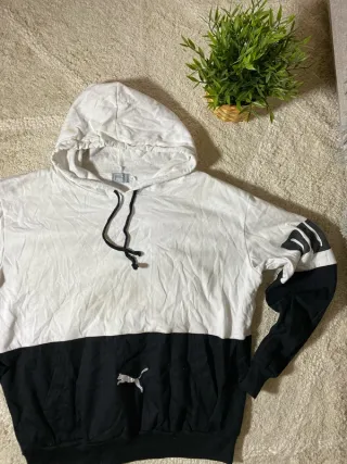 Sudadera Puma Blanca y Negra Talla S